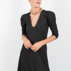 vestido canale escote pico-negro-l