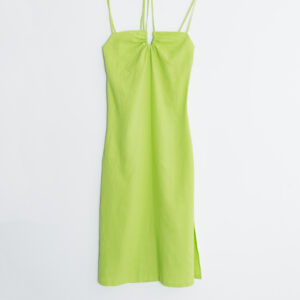 Vestido Midi Con Lino