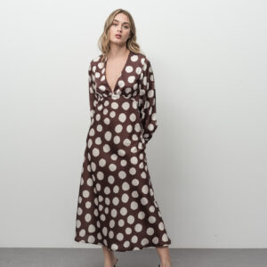 vestido midi estampado-marron-xl