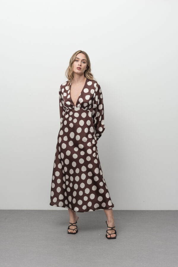 vestido midi estampado-marron-xl