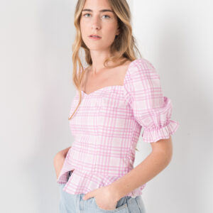 blusa pradera cuadros-verde agua-l