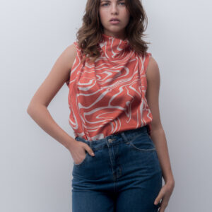 Blusa Estampada Satinada