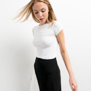 falda midi color block-negro-xl