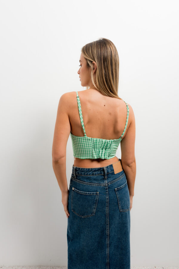 top cropped vichy-verde-m