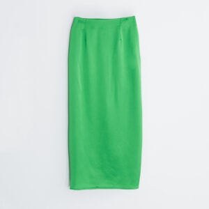 falda midi satinada nudo-verde-xl