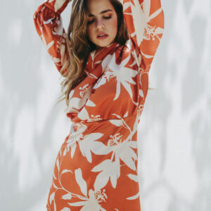 vestido satinado estampado-naranja-xl