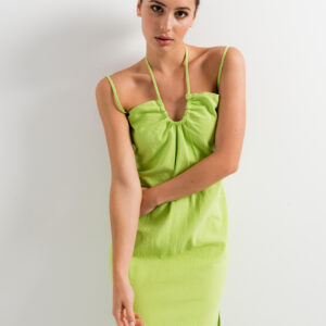 Vestido Midi Con Lino