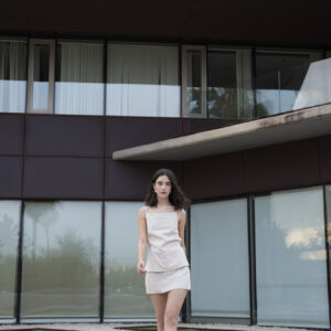 Falda Mini Con Lino