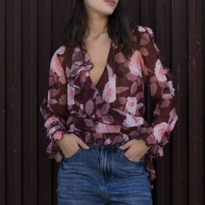 Blusa Volantes Estampada