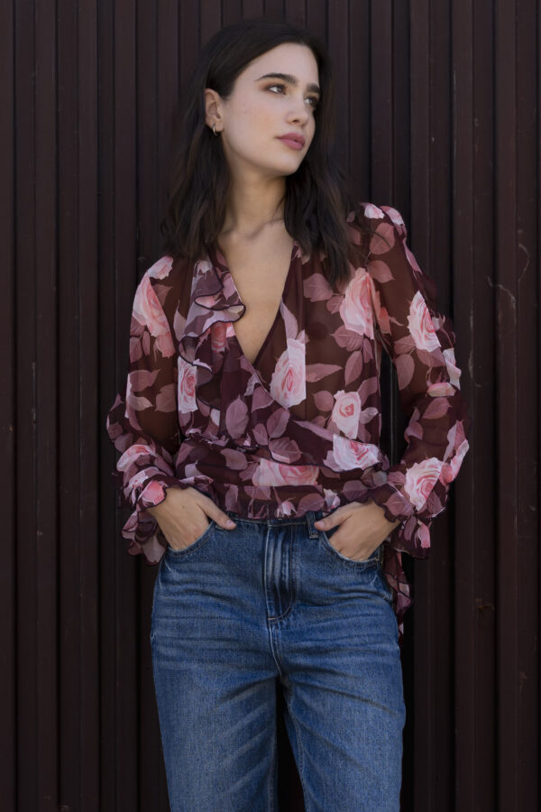 Blusa Volantes Estampada