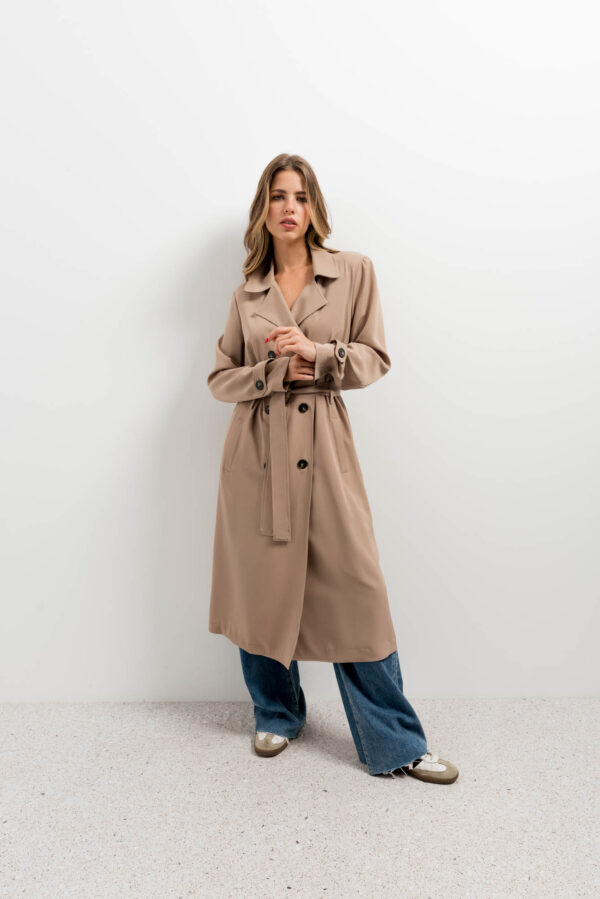 trench oversize cinturon-marrón-xl