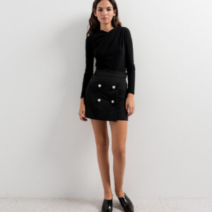 Falda Mini Botones Perla