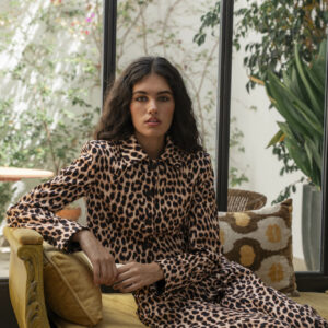 chaqueta animal print-negro-xl