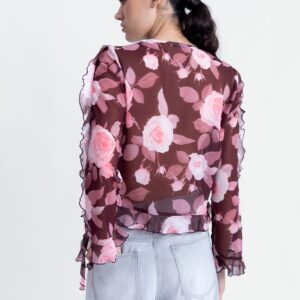 Blusa Volantes Estampada