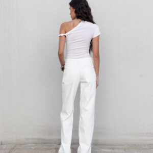 Jeans Wide Leg Tiro Medio Full Length