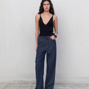 Pantalon Fluido Efecto denim