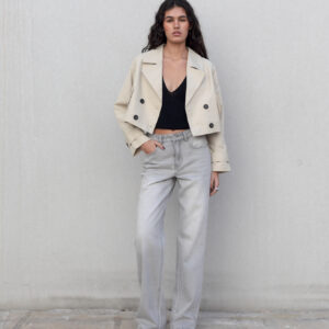 Jeans Wide Leg Tiro Medio Full Length