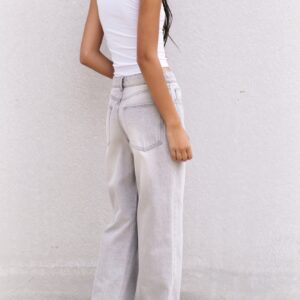 Jeans Wide Leg Tiro Medio Full Length