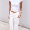 Jeans Wide Leg Tiro Medio Full Length