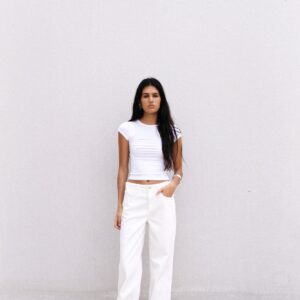 Jeans Wide Leg Tiro Medio Full Length
